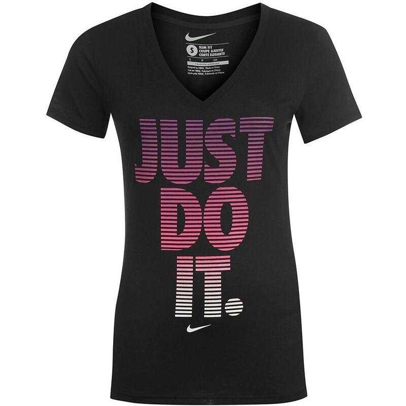 Nike Graphic T Shirt Ladies Black/White 8 (XS)