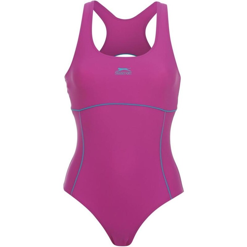 Slazenger Racer Back Swimsuit Ladies Purple/Brt Blue 8 (XS)