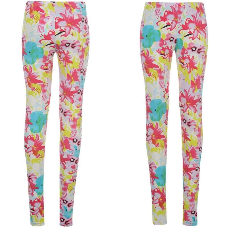 Golddigga All Over Print Leggings Ladies Multi Floral 6 (XXS)