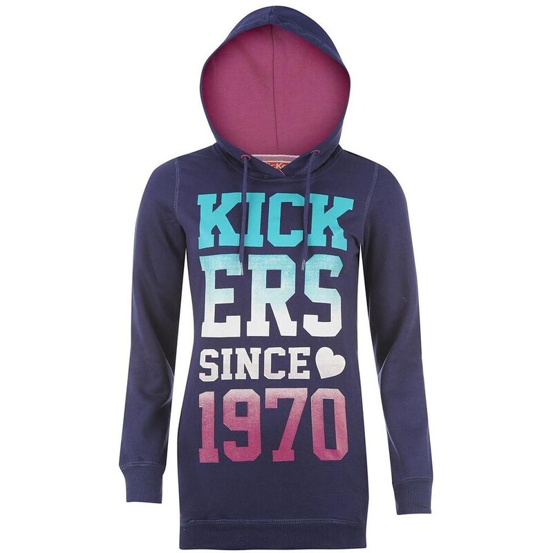 Kickers Long Over The Head Hoody Ladies Navy/Cherry 8 (XS)