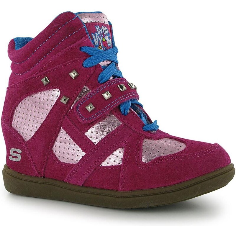 Skechers D Trouble Girls Trainers Hot Pink/Multi C11.5