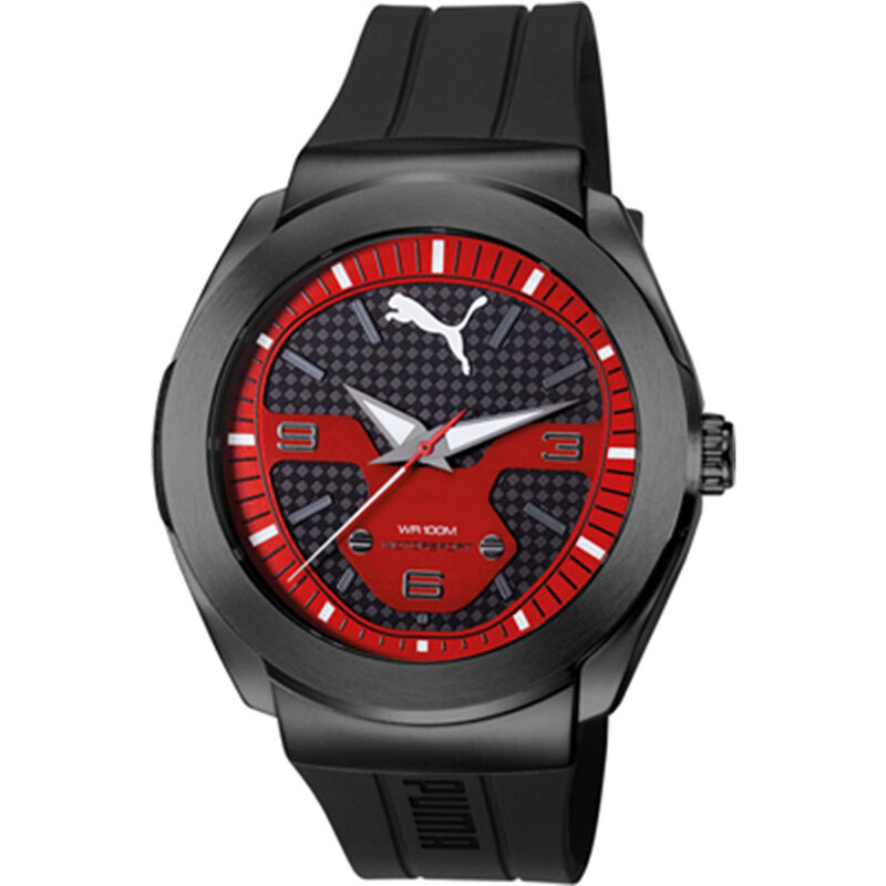Pánské černo-červené hodinky Puma PU103931002 Motorsport