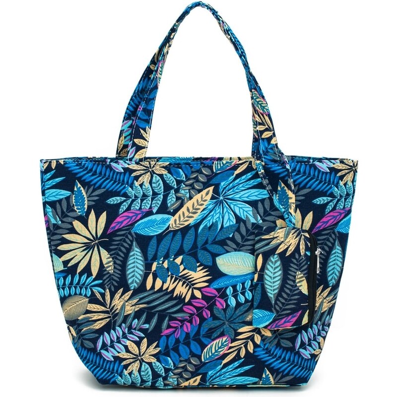 Art of Polo Pestrá taška na léto s exotickým motivem modrá