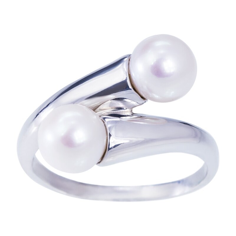 Stříbrný perlový prsten KLENOTA