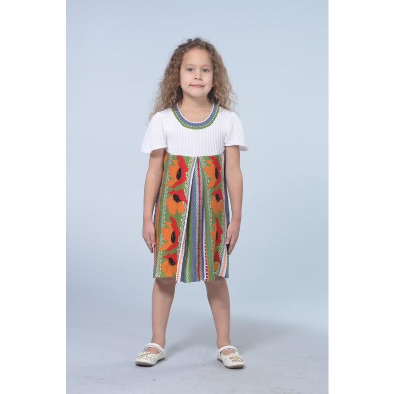 RITO Dětské letní šaty s žakárovým vzorem