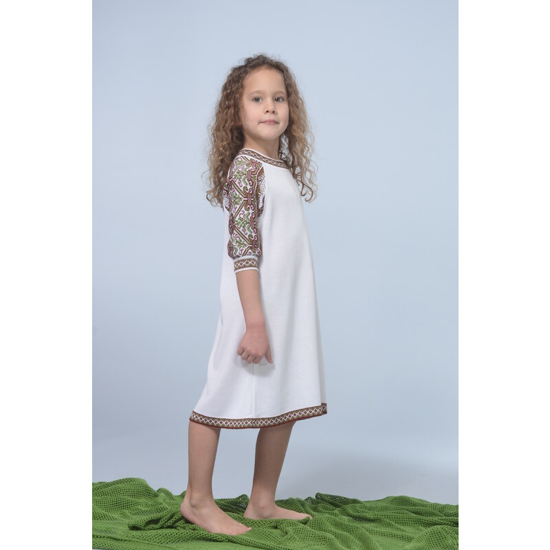 RITO Dětské letní šaty bílé s žakárovým vzorem
