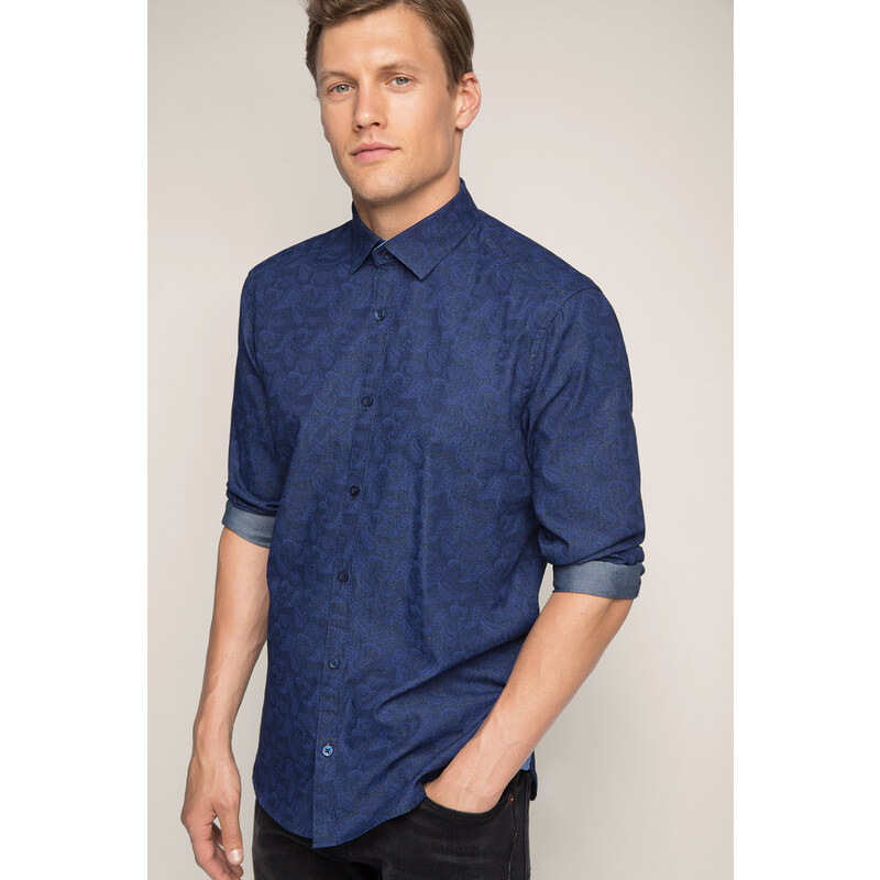 Esprit Košile s potiskem z kambriku, 100% bavlna