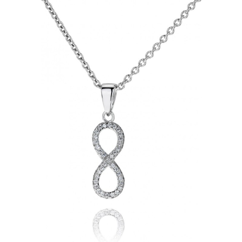 Meucci Stříbrný náhrdelník Infinity se zirkony