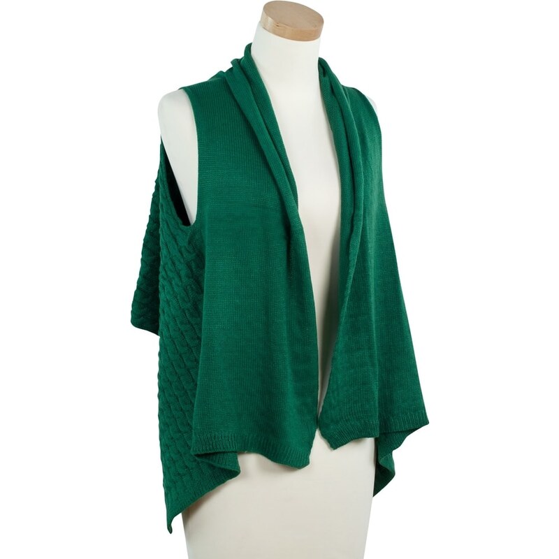 Art of Polo Módní zelená pletená vesta