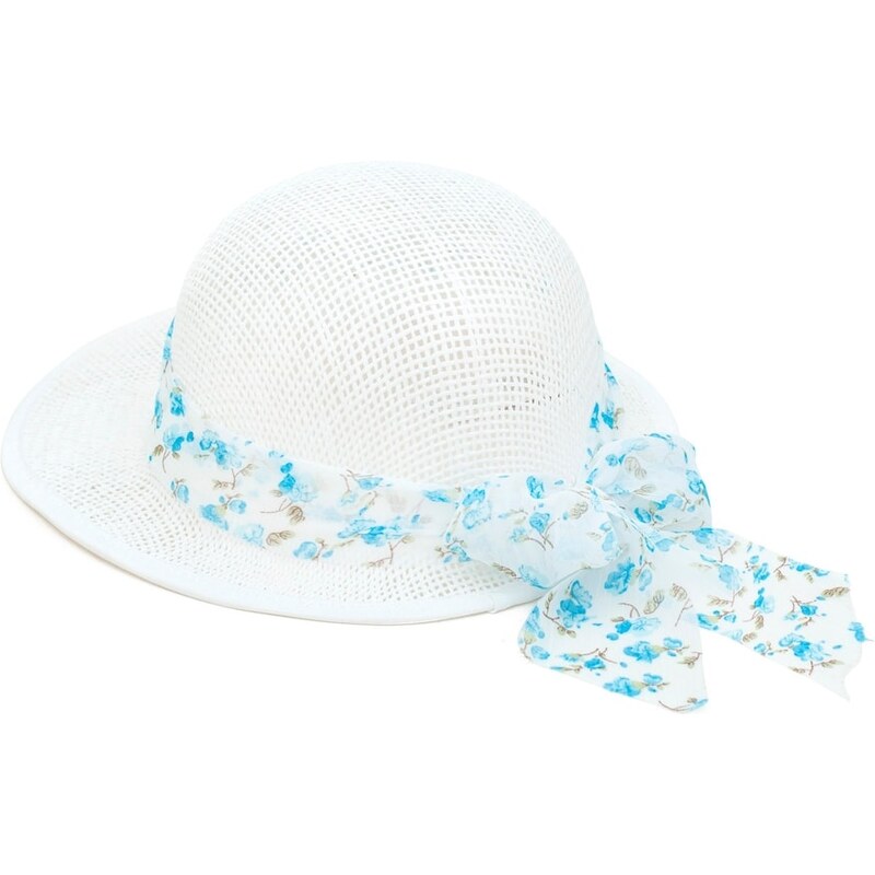 Art of Polo Vzdušný klobouk zdobený modrou květovanou stužkou