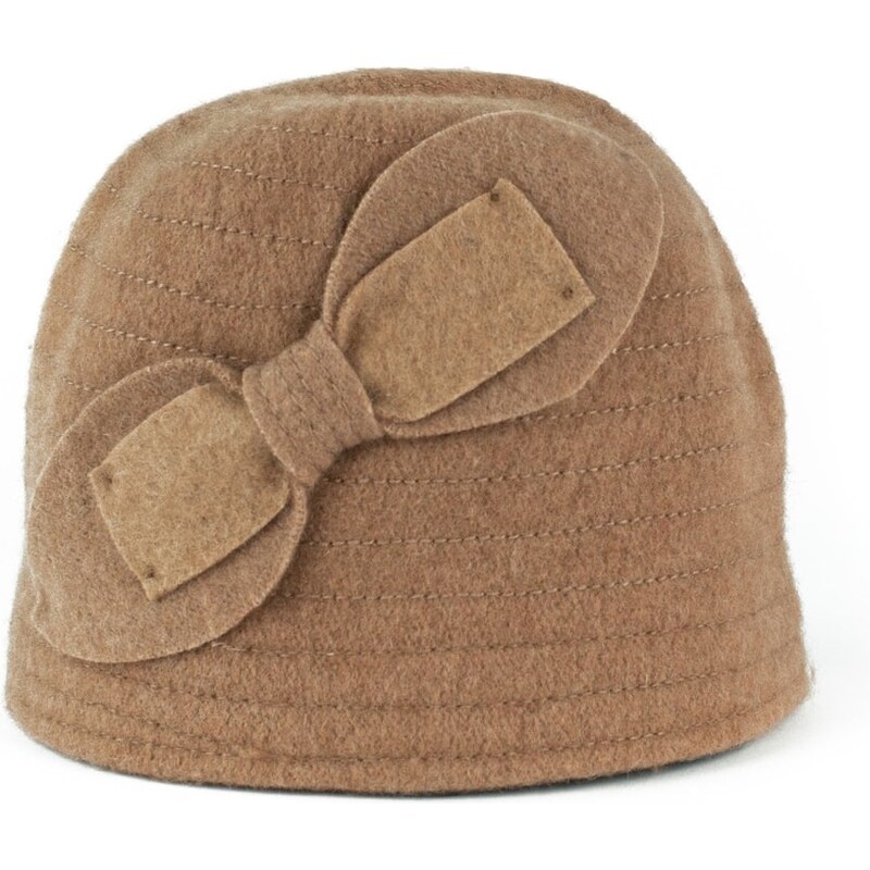 Art of Polo Vlněný klobouk s mašlí hnědý