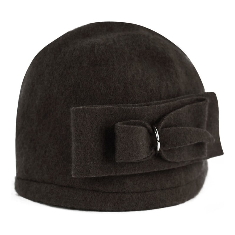 Art of Polo Vlněný klobouček s mašlí tmavě hnědý
