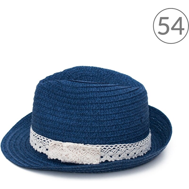 Art of Polo Trilby klobouk s krajkou v modré barvě