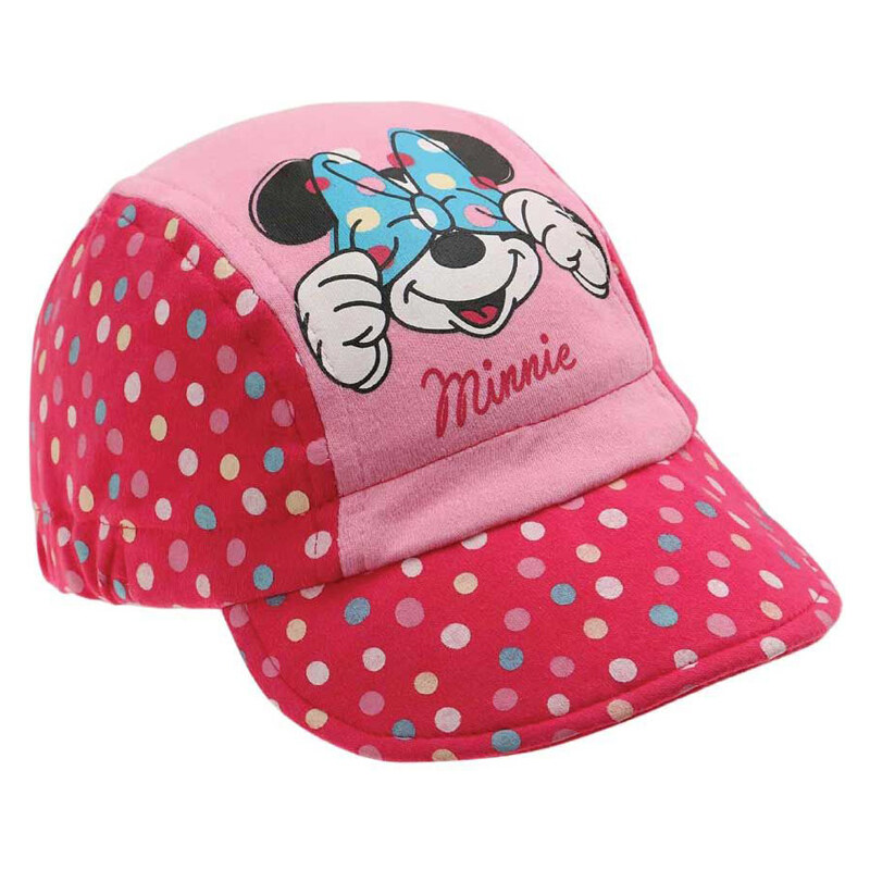 Disney Dívčí kšiltovka Minnie s puntíkami - růžová