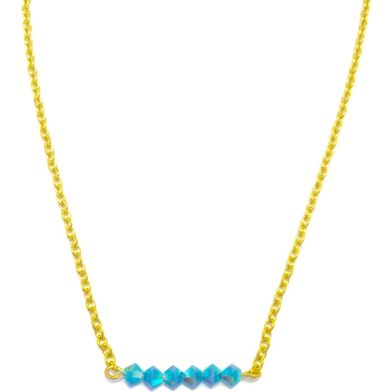 Dámský náhrdelník s krystaly Swarovski modrý Mou Jewel