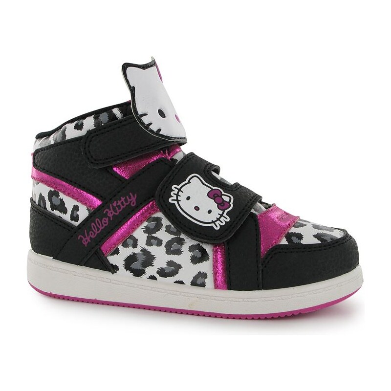 Hello Kitty Hi Top Childrens Trainers Black/Pink C6