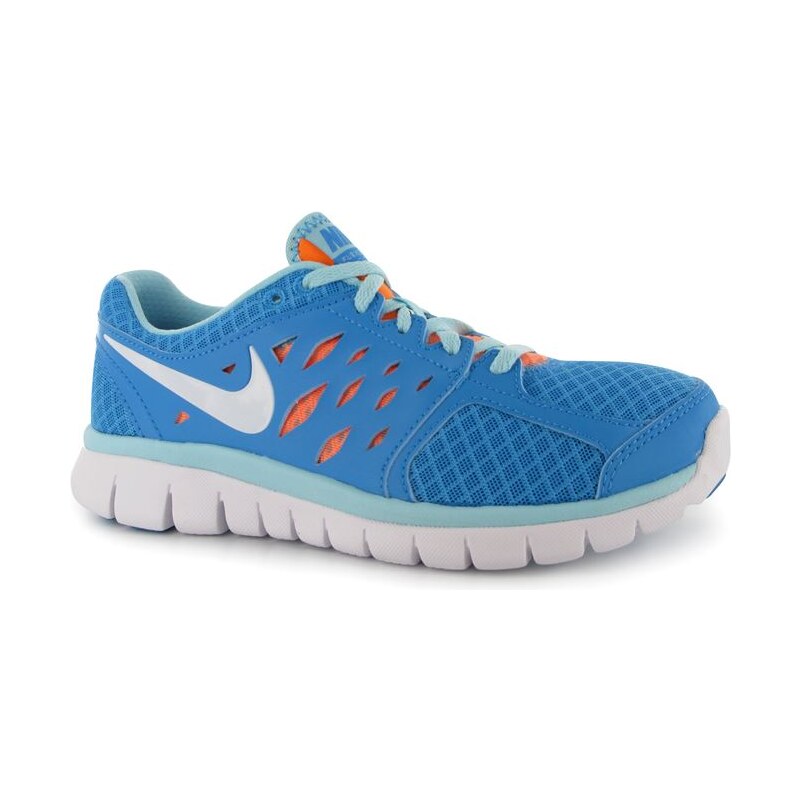 Nike Flex 2013 Run Ladies Running Shoes Blue/Wht/Orange 4