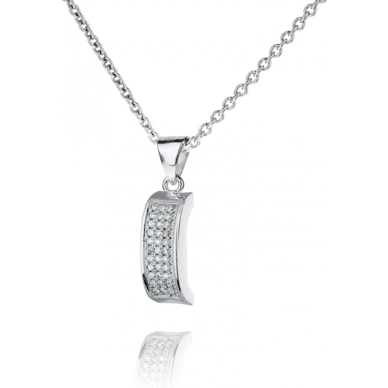 Meucci Elegantní stříbrný náhrdelník s desítkami zirkonů