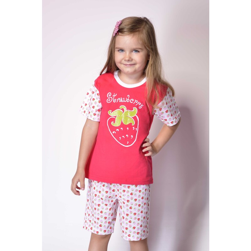 Taro Bavlněné dětské pyžamo Strawberry
