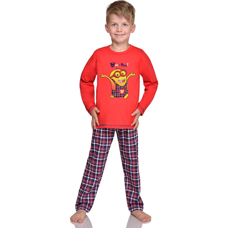 Taro Chlapecké pyžamo Mimoň super hero červené