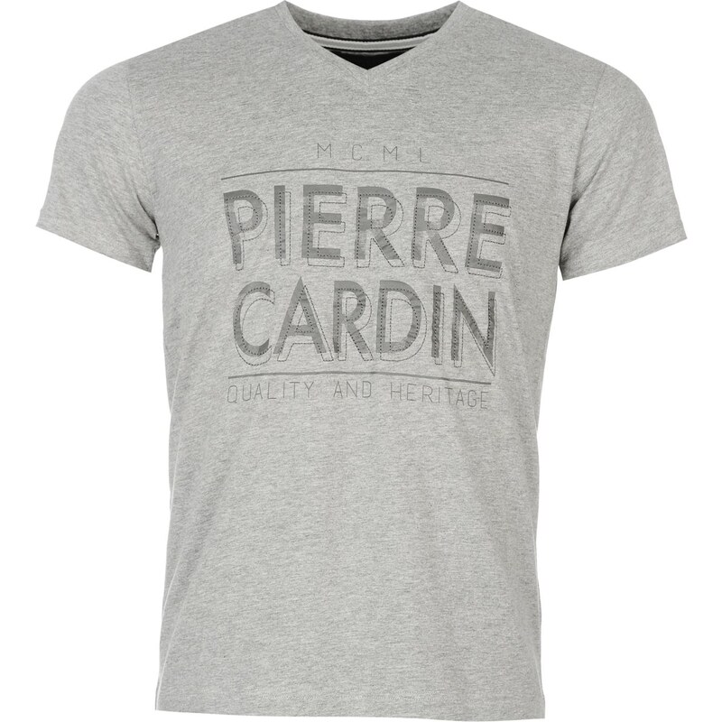 Tričko Pierre Cardin V Neck pán. popelavě šedá