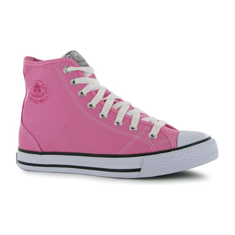 Dunlop Ladies Canvas High Top Trainers Pink 3