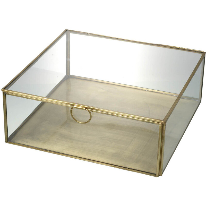 Skleněný box Parlane Gold, 24 cm