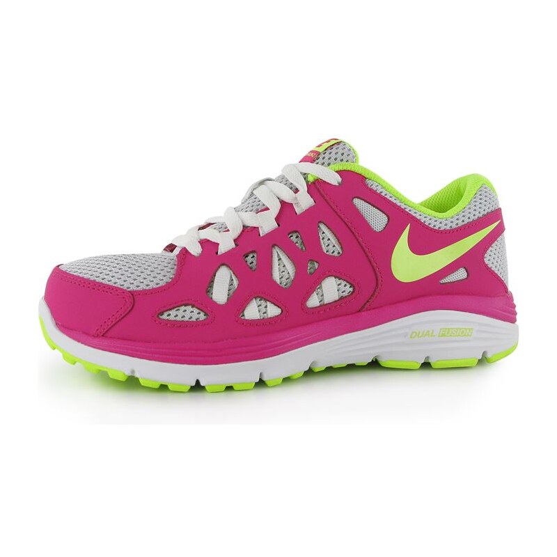 Nike Dual Fusion Run Girls Running Shoes Pink/White 5.5