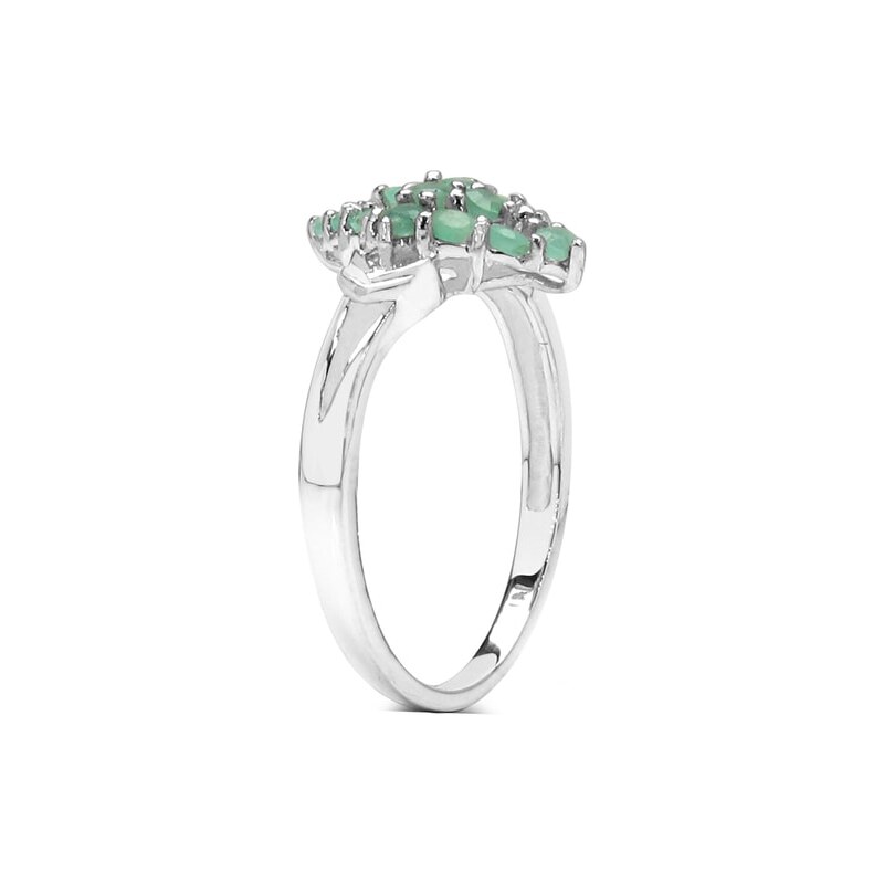 Smaragdový prsten, stříbro KLENOTA
