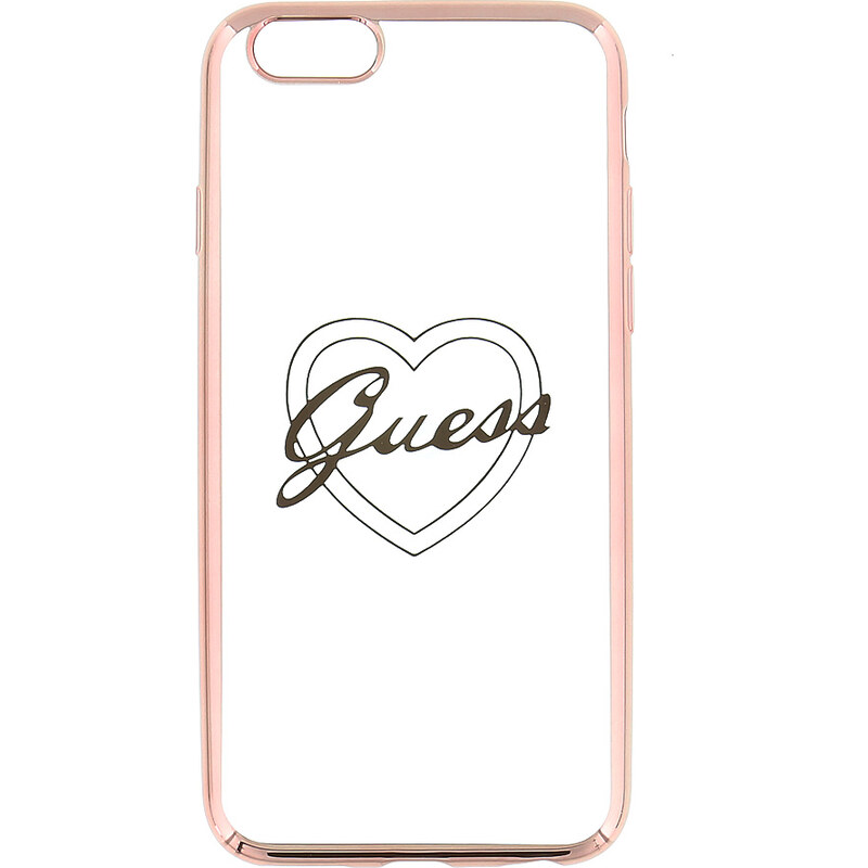 Pouzdro / kryt pro Apple iPhone 6 / 6S - Guess, Signature Heart RoseGold