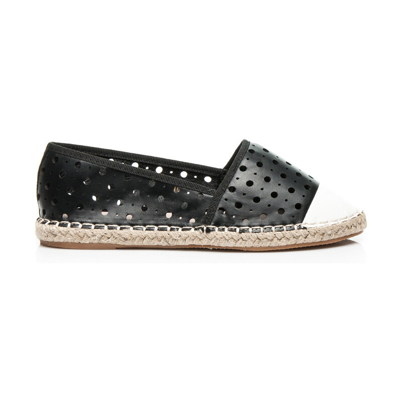 VICES Stylové černé espadrilky ažurové