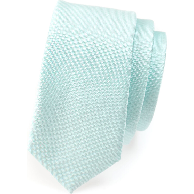Avantgard Světle mátová luxusní jednobarevná SLIM kravata _