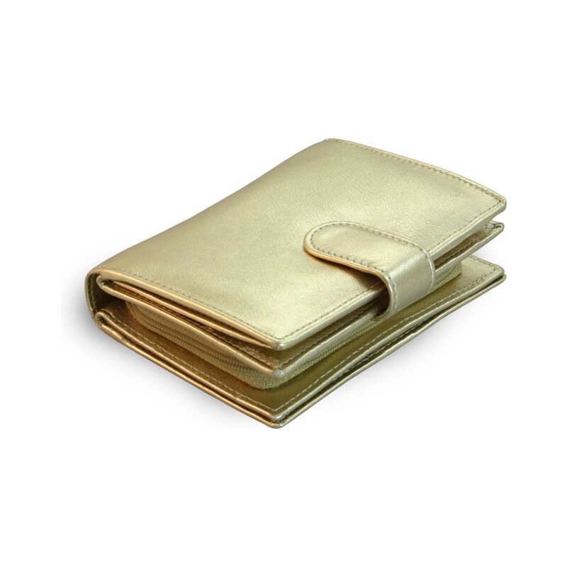 Arwel Zlatá dámská kožená peněženka se zápinkou