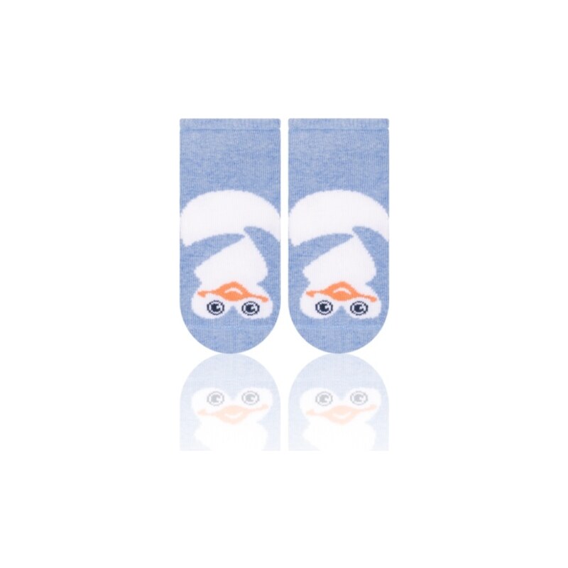 STEVEN Chlapecké ponožky s tučňákem - modré