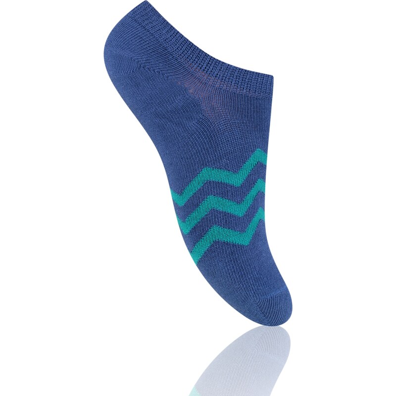 STEVEN Dětské nízké ponožky s proužky - tmavě modré
