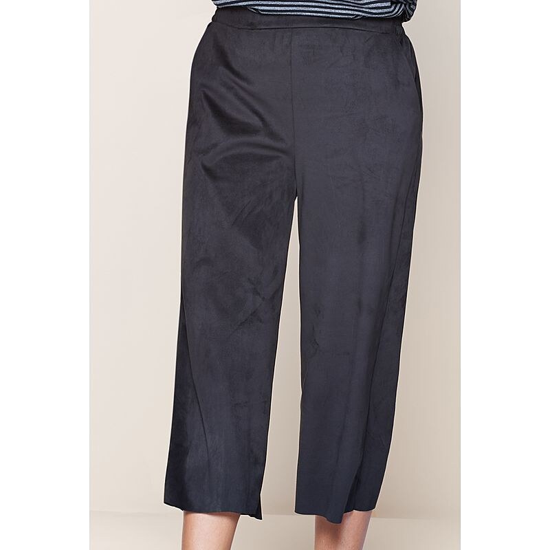 Intimissimi Suede Wide-leg Cropped Trousers