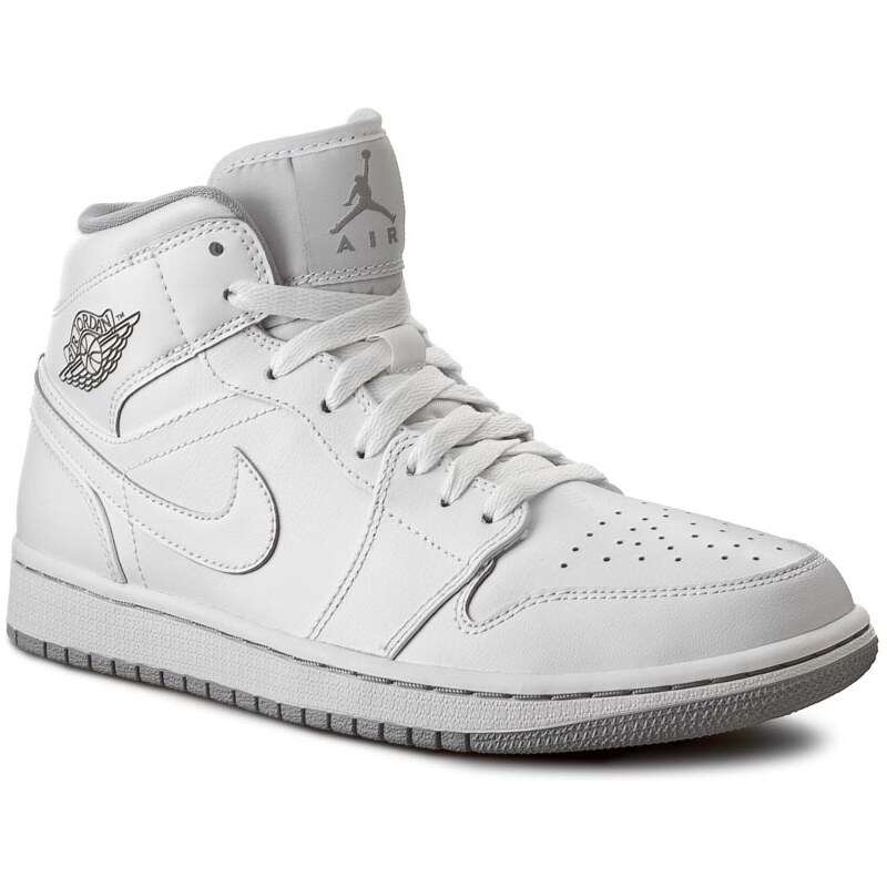 Boty NIKE - Air Jordan 1 Mid 554724 112 White/White/Wolf Grey