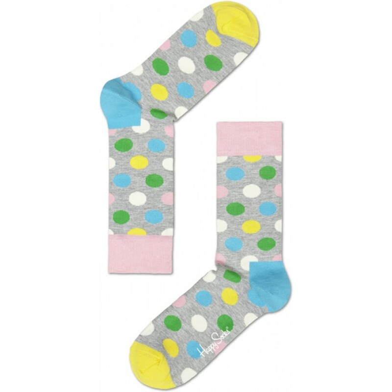 Happy Socks ponožky světle šedé s puntíky