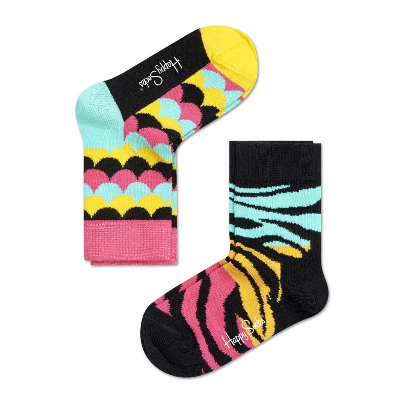 Happy Socks dětské ponožky zebrované pestrobarevné