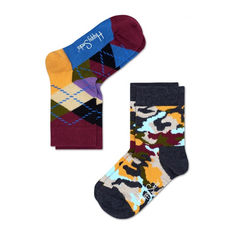 Happy Socks sada dětských ponožek maskáčové