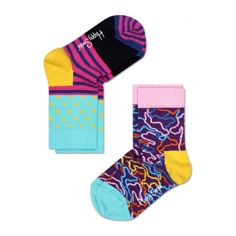 Happy Socks sada dětských ponožek pestrobarevné 2