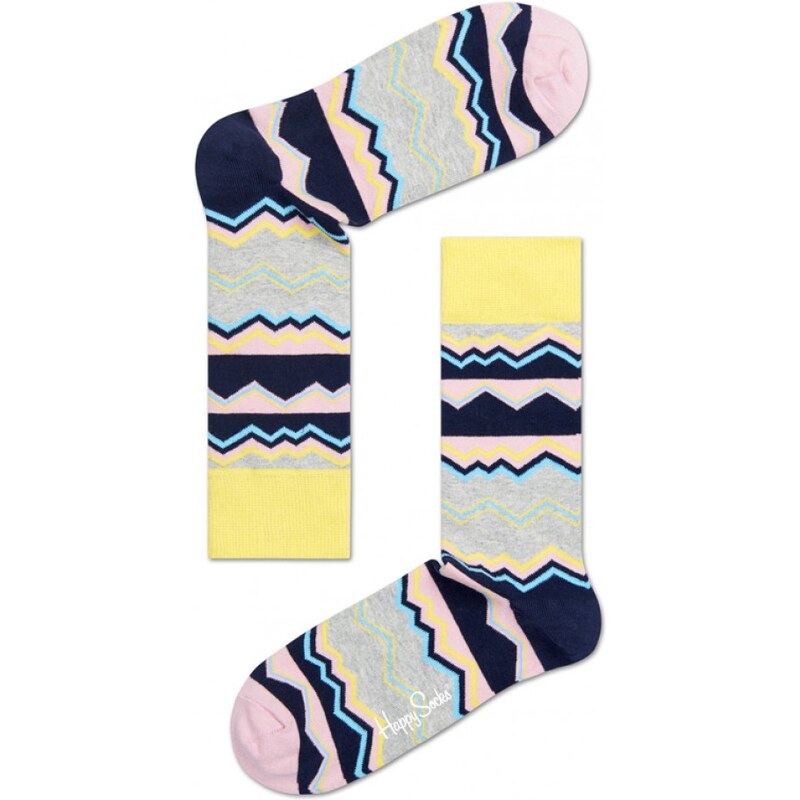Happy Socks šedé ponožky s barevným motivem Techno