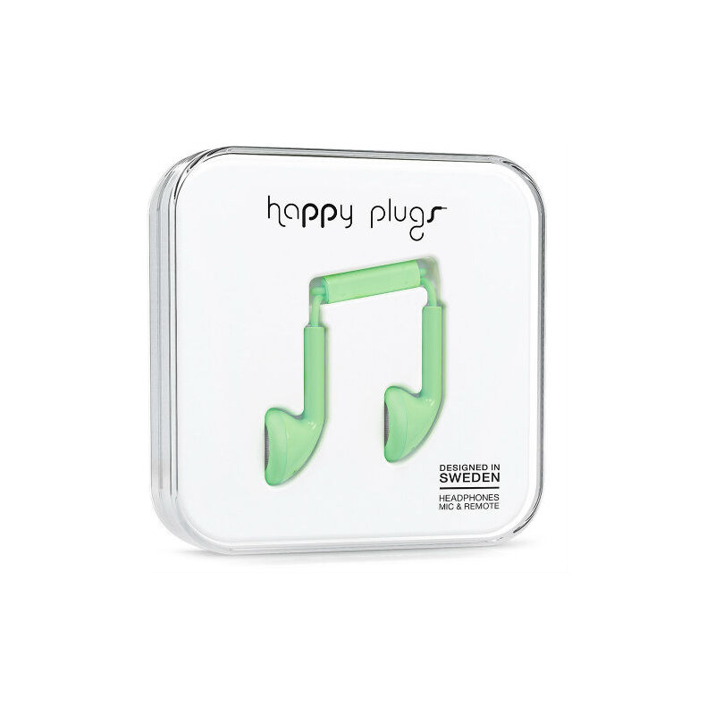 Happy Plugs zelená sluchátka Earbud Mint