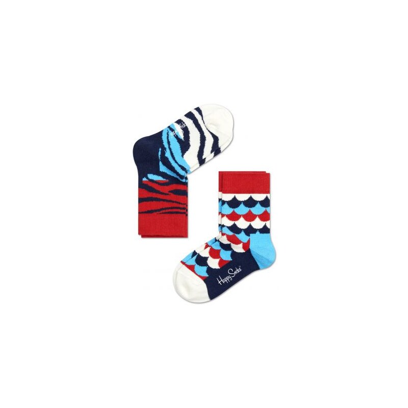 Happy Socks modro-červená sada dětských ponožek