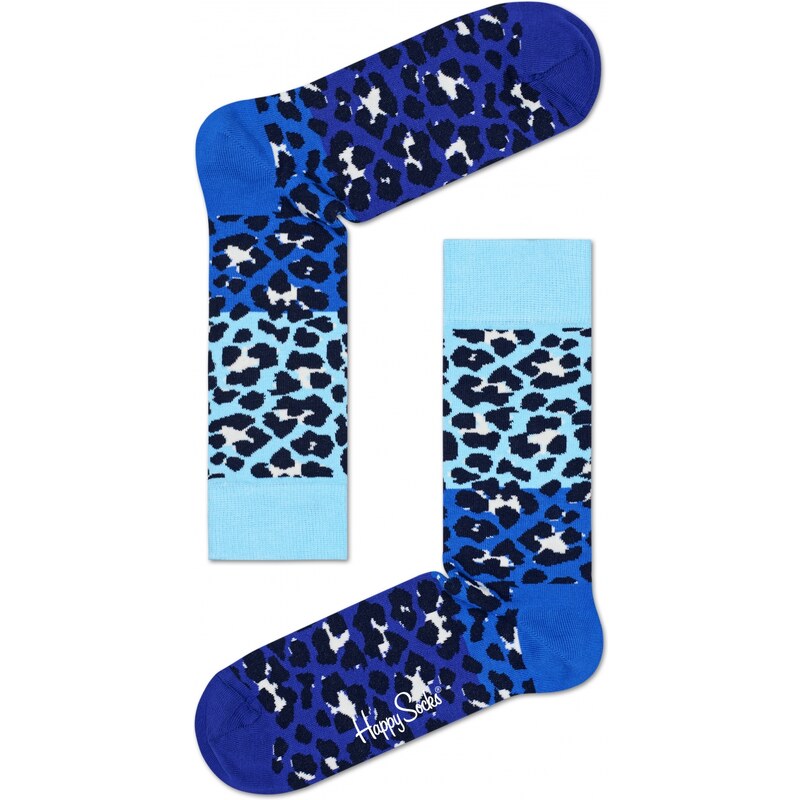 Happy Socks modré dámské ponožky Leopard