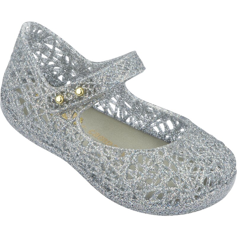 Dětské boty Mini Melissa Campana Zig Zag V Mixed Silver Glitter - 19/20