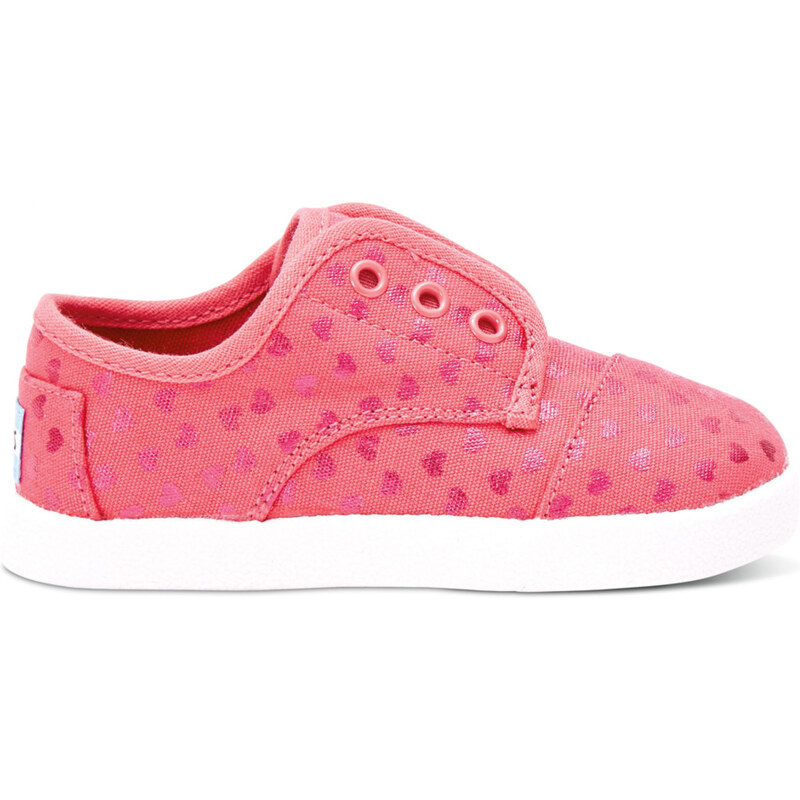 Toms růžové dětské boty Paseo Pink Canvas Hearts - 22