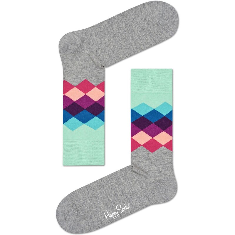 Happy Socks šedé dámské ponožky Faded Diamond