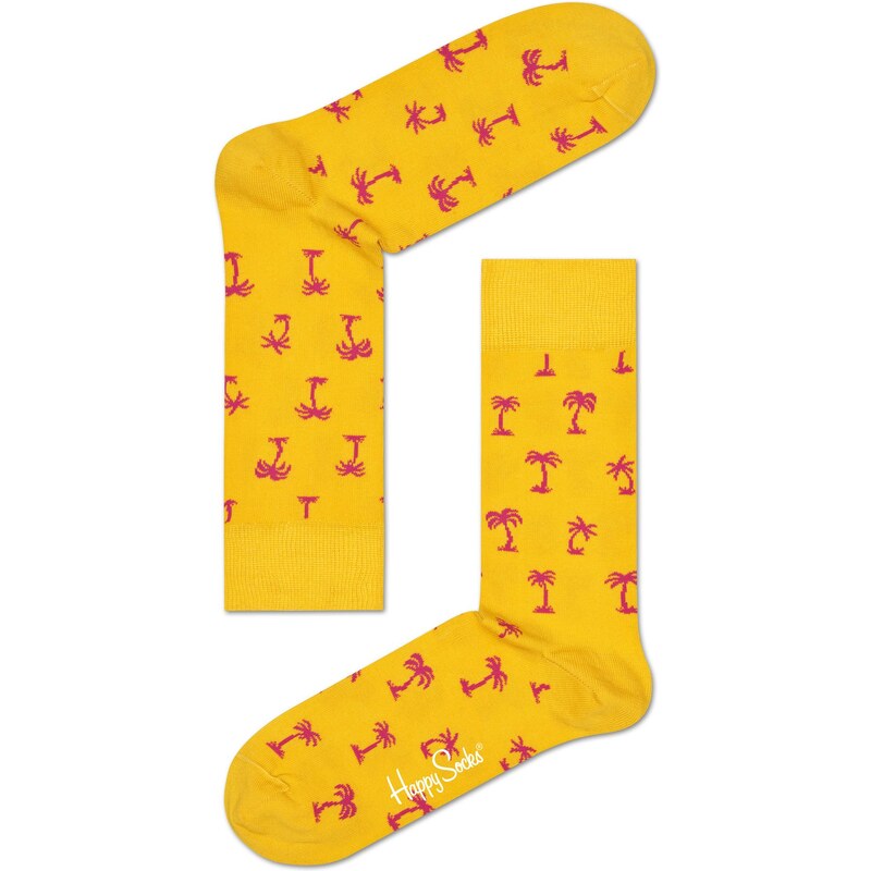 Happy Socks žluté dámské ponožky Palm Beach