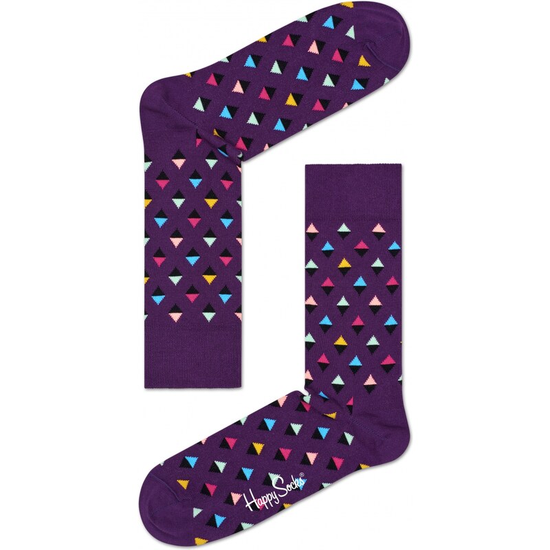 Happy Socks fialové pánské ponožky Mini Diamond